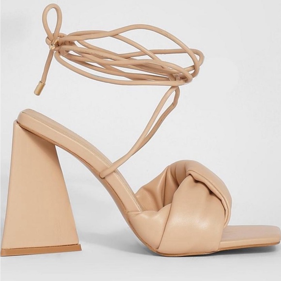 Twist Front Strappy Block Heels - Picture 2 of 4